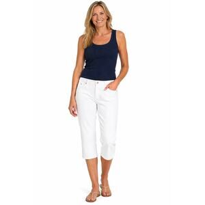 Gloria Vanderbilt Amanda The Perfect Fit White High Rise Capri Crop Jeans Sz 12